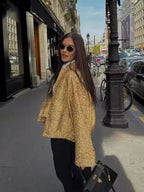 Sequin Stand Collar Bomber Jacket