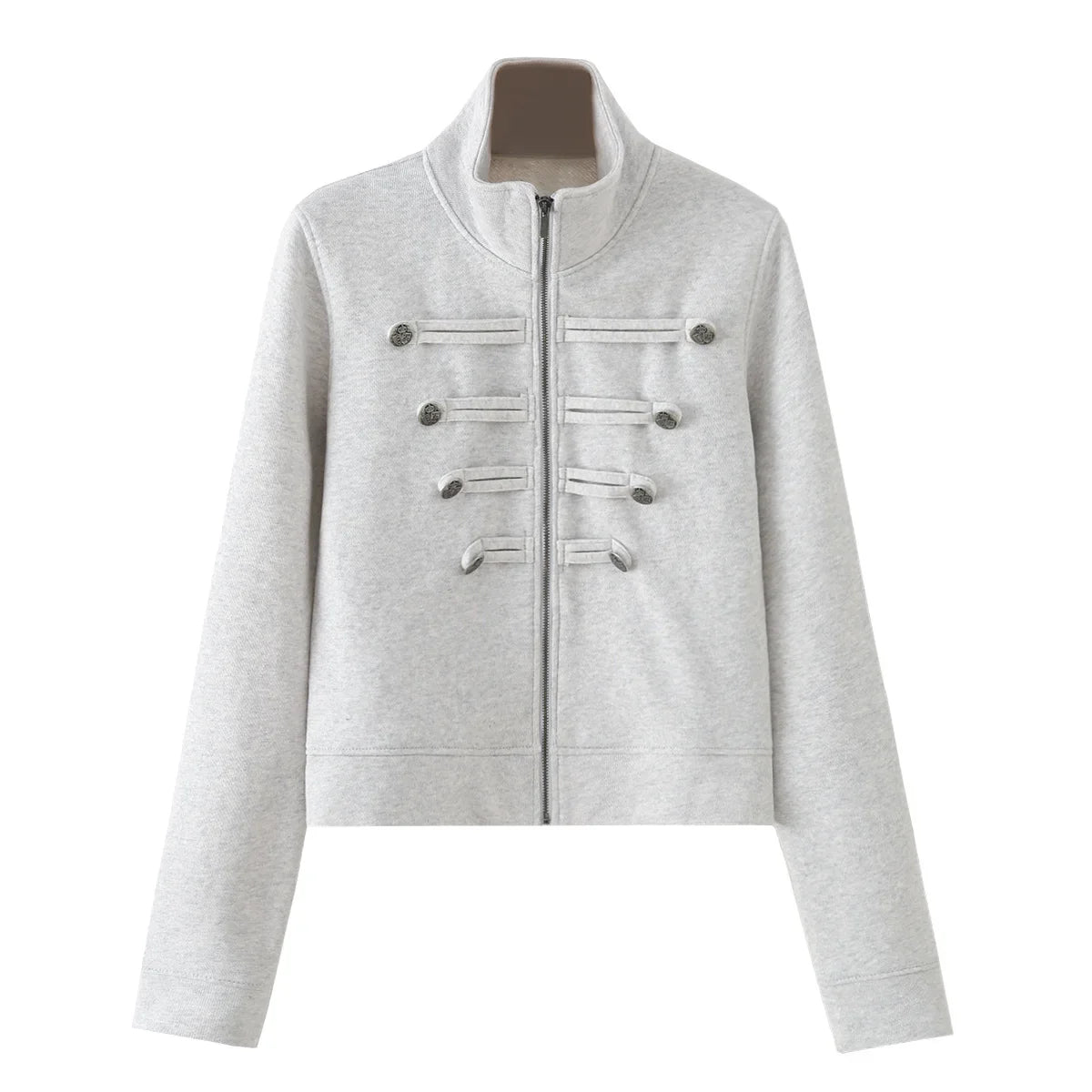 Cropped Military Zip Jacket