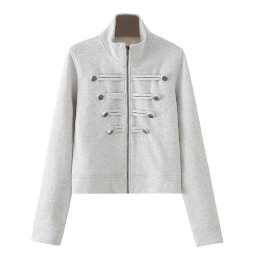 Cropped Military Zip Jacket