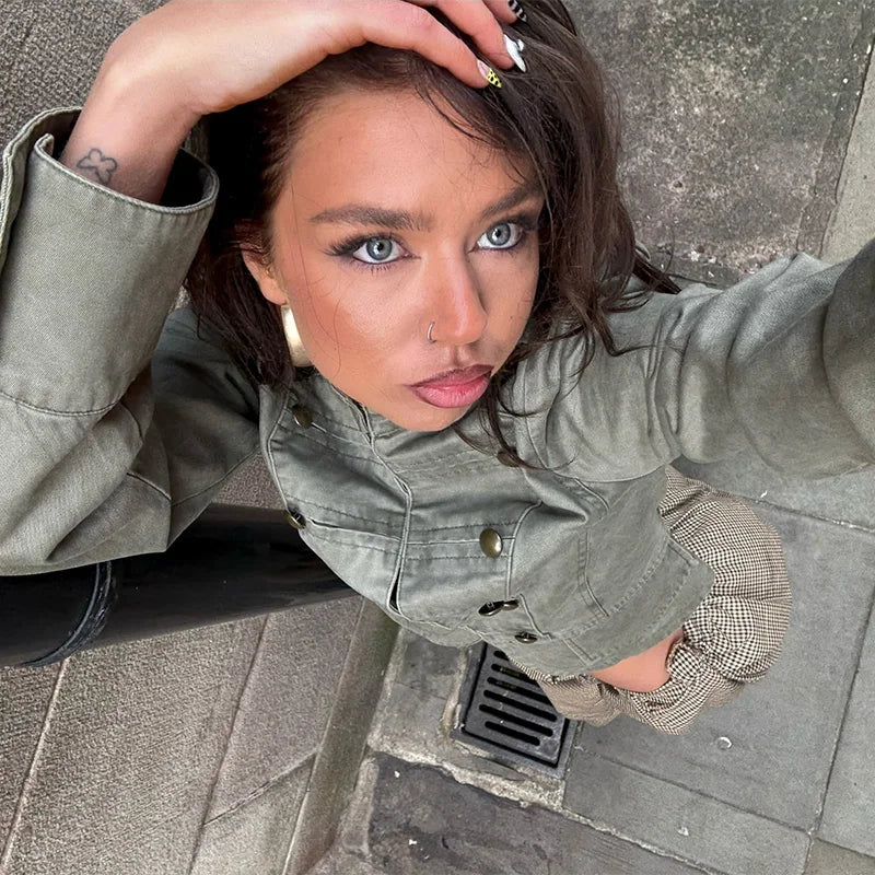 Vintage Military Cropped Jacket