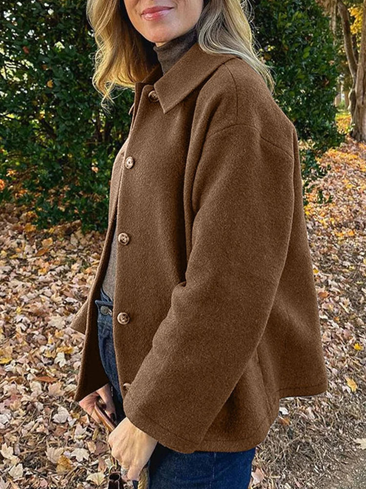 Brown Button-Front Jacket