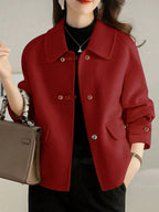 Gold-Button Frog Closure Short Coat