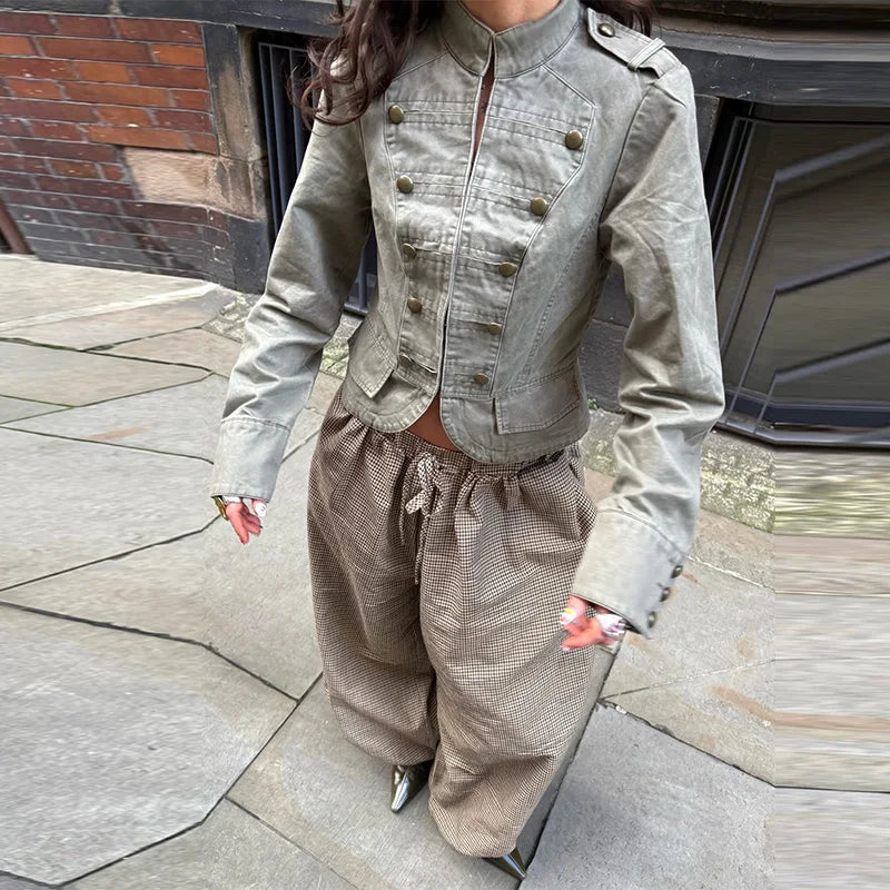 Vintage Military Cropped Jacket