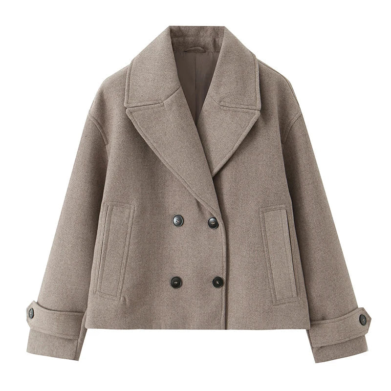 Double-Breasted Cropped Jacket