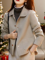 Relaxed Button Front Short Coat
