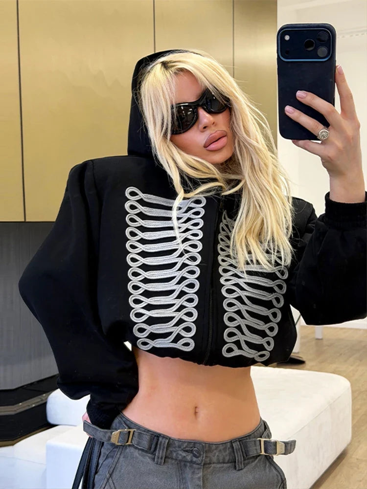 Cropped Hooded Zip Jacket