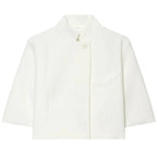 Asymmetric Cropped Stand Collar Blazer