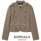 Striped Cropped Military Blazer