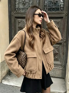 Stand Collar Utility Jacket