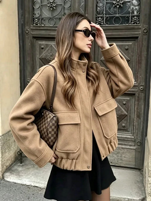 Stand Collar Utility Jacket