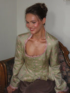 Floral Ruffle Peplum Jacket
