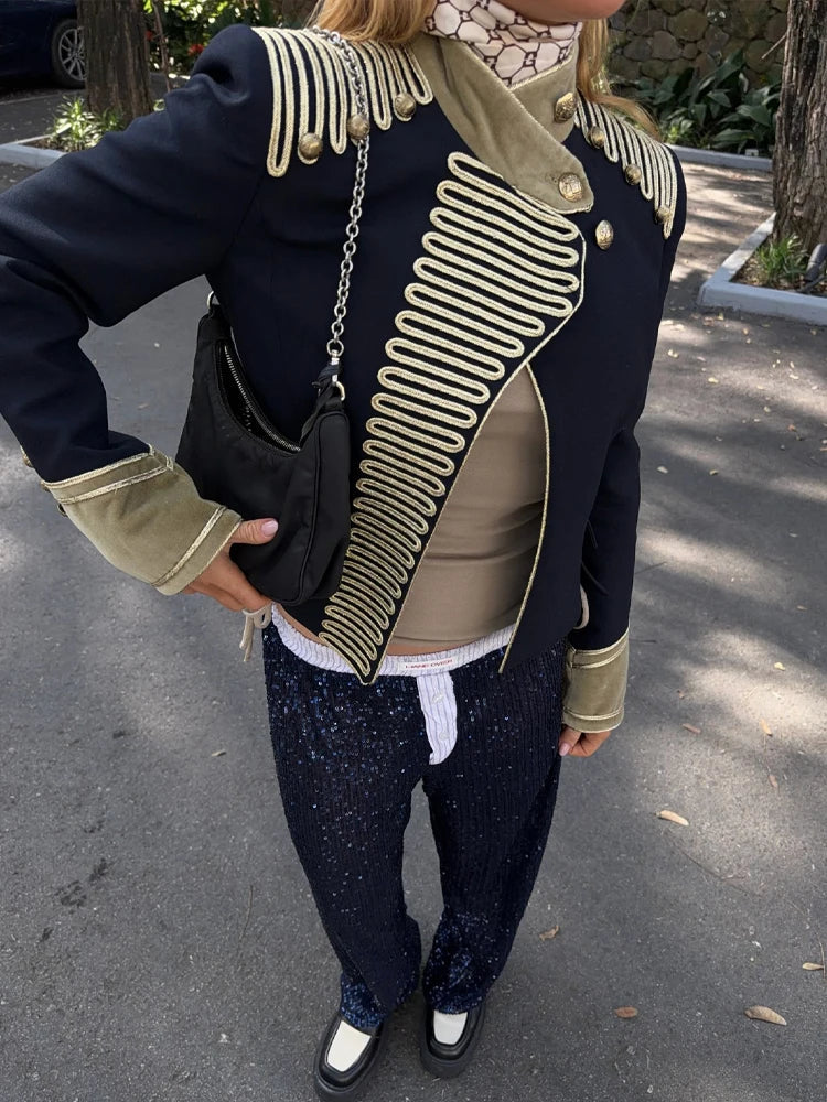 Gold Braid Trim Military Jacket
