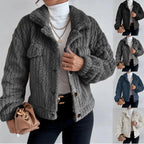 Textured Plush Lapel Jacket