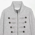Cropped Stand Collar Zip Jacket