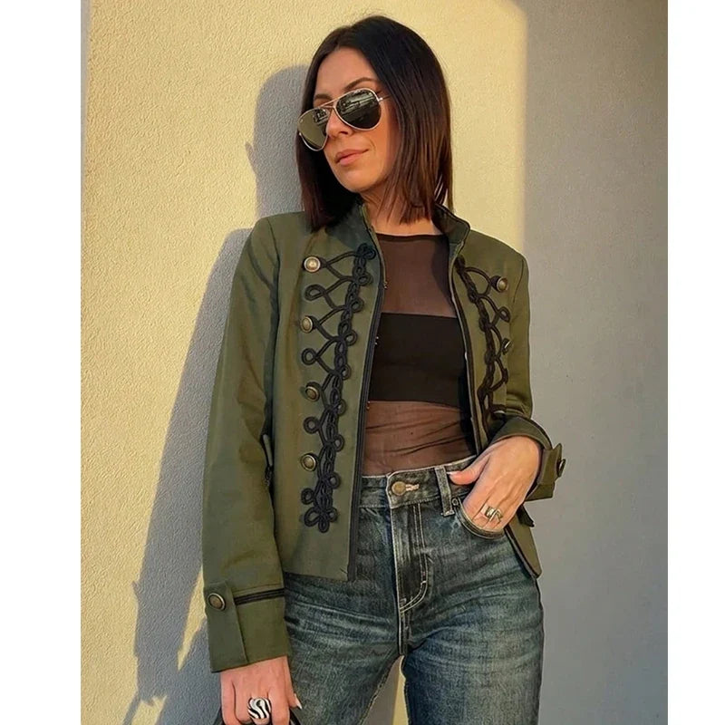 Military Braid Zip Jacket