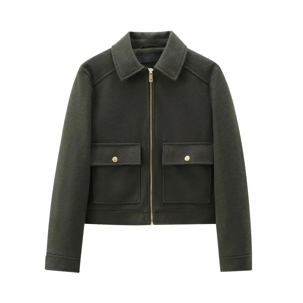 Cropped Utility Zip Jacket