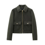 Cropped Utility Zip Jacket