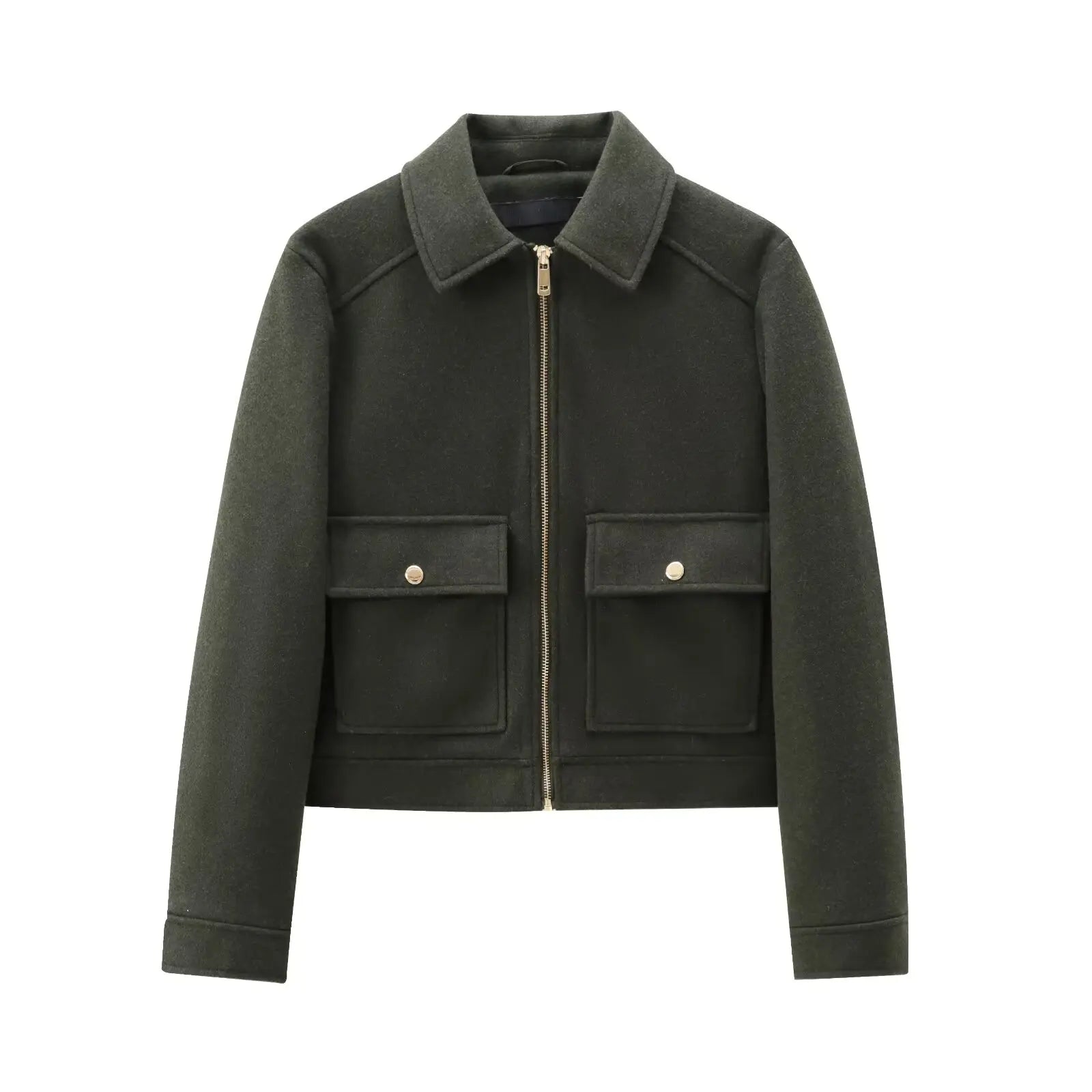 Cropped Utility Zip Jacket