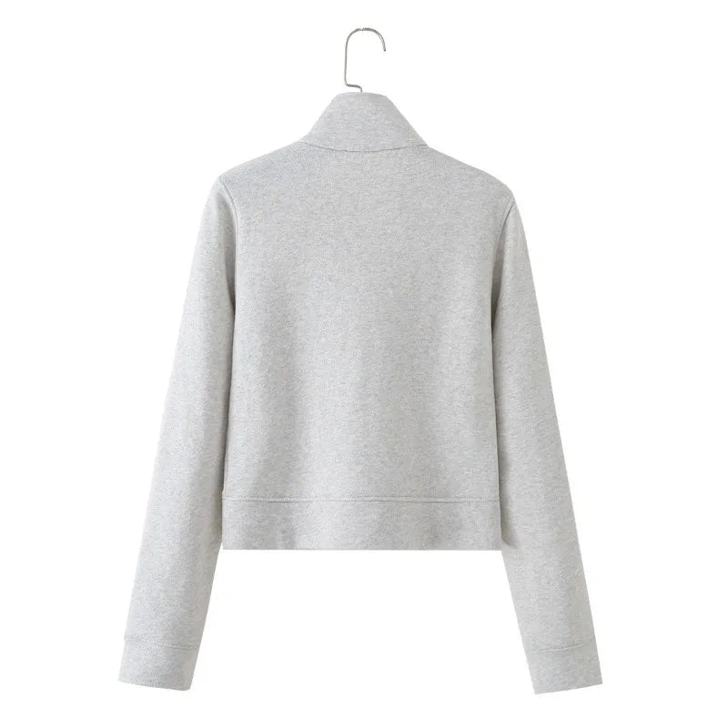 Cropped Military Zip Jacket