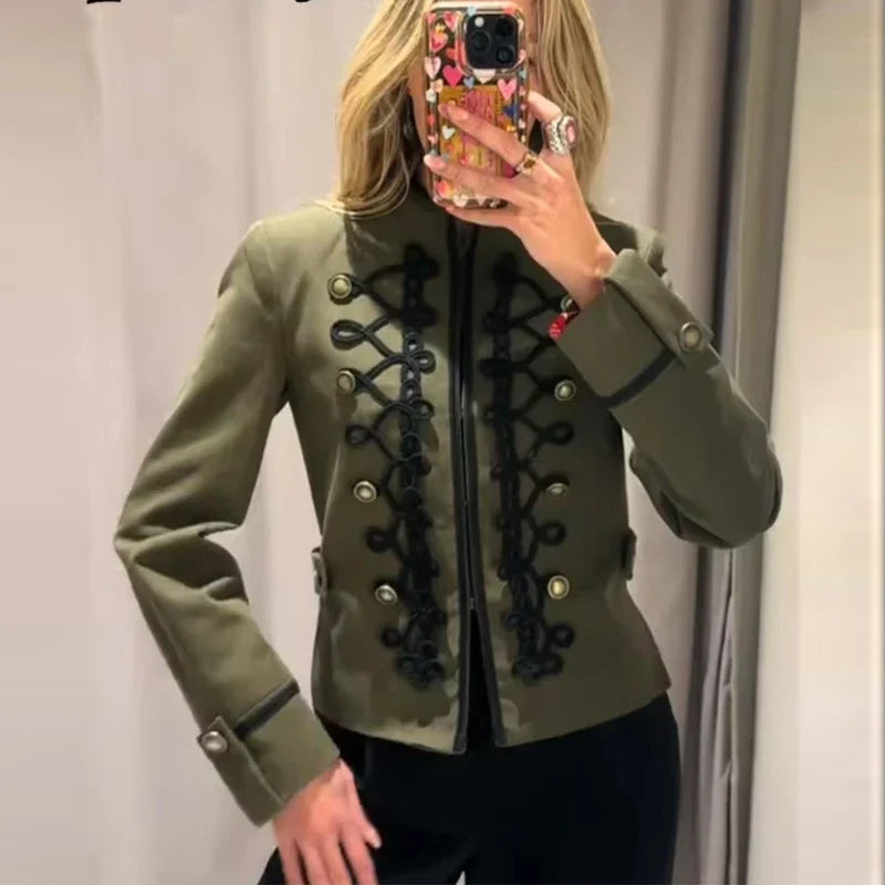 Military Braid Zip Jacket