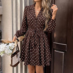 Polka Dot Self-Tie Shirt Mini Dress