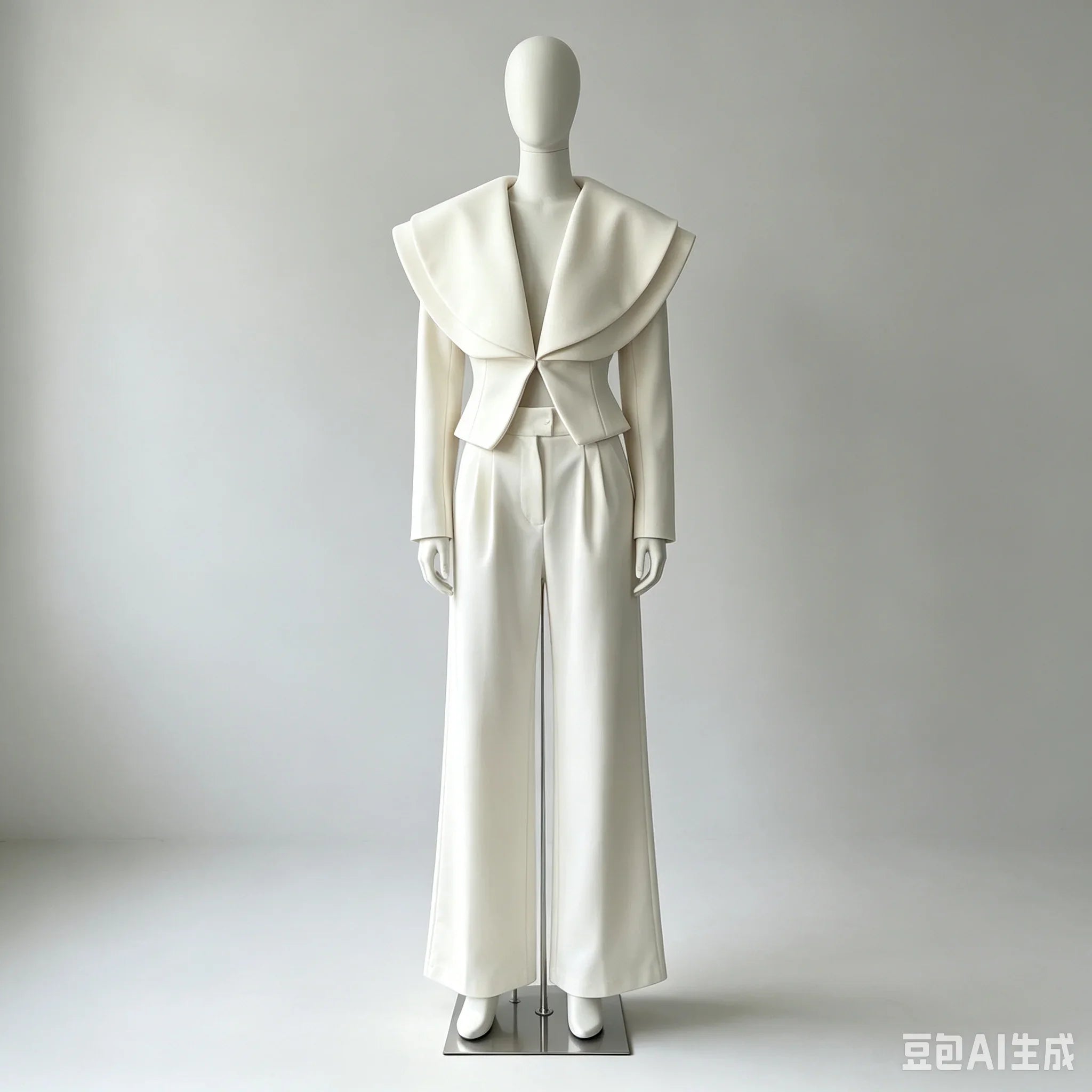 Layered Lapel Cropped Blazer Trouser Set