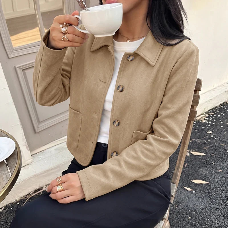 Khaki Retro Cropped Jacket