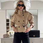 Cropped Belted Trench Jacket