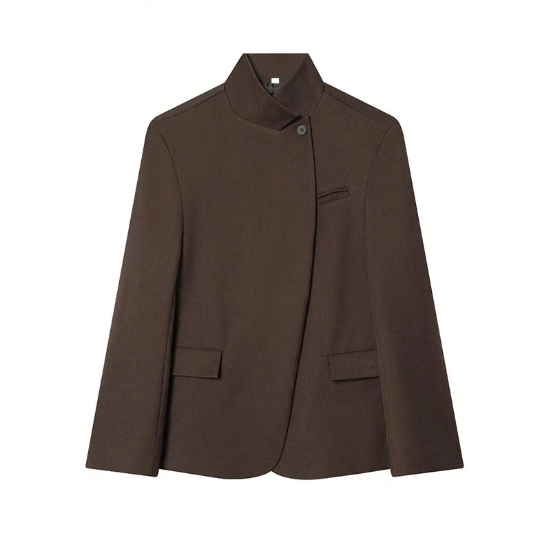 Stand Collar Relaxed Fit Blazer