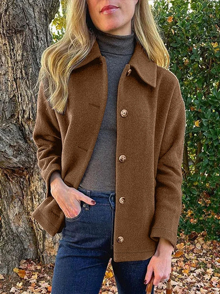 Brown Button-Front Jacket