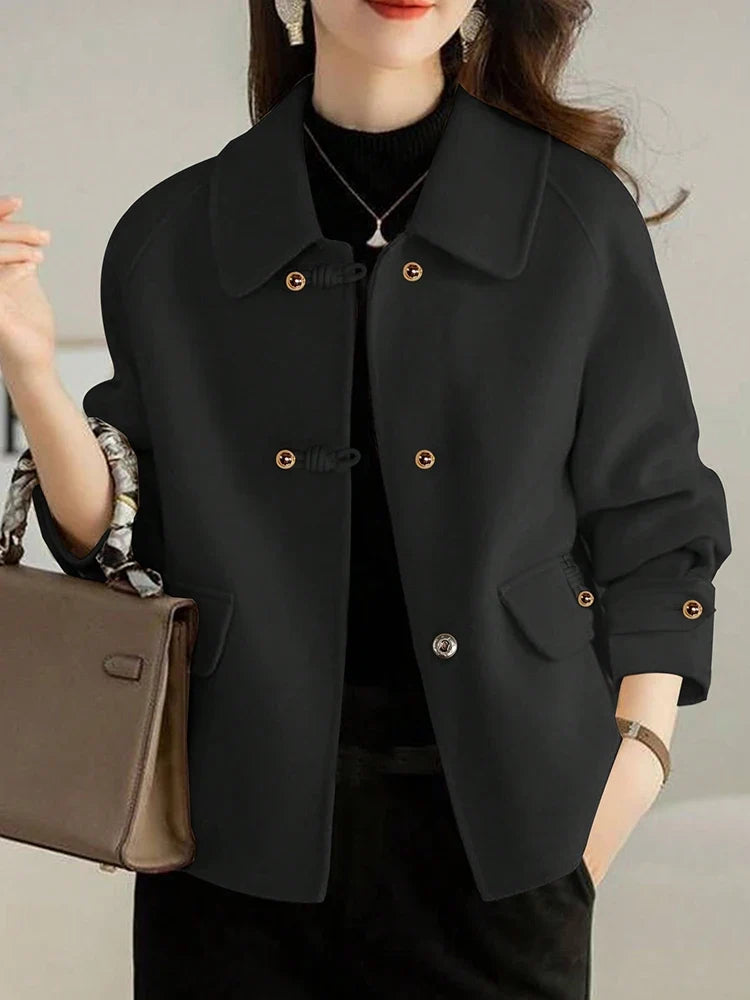 Gold-Button Frog Closure Short Coat
