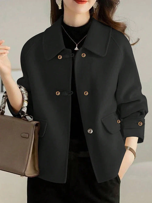 Gold-Button Frog Closure Short Coat