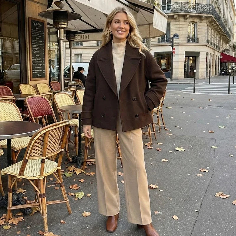 Double-Breasted Cropped Jacket