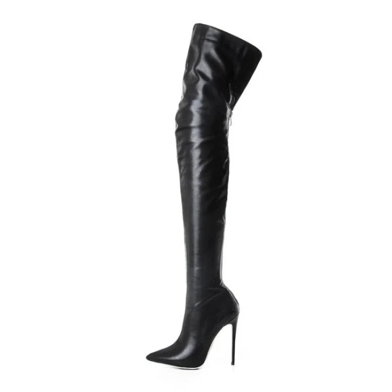 Glossy Over-The-Knee Stiletto Boots