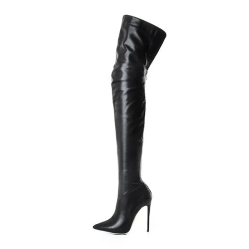 Glossy Over-The-Knee Stiletto Boots