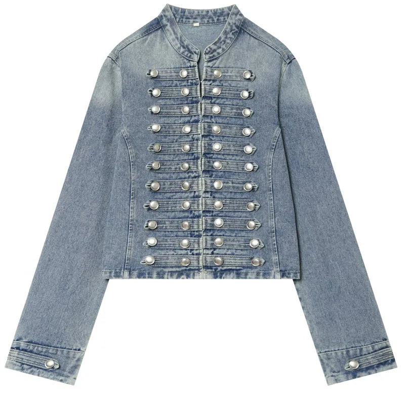 Cropped Silver-Button Jacket