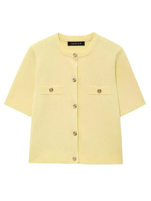 Short Sleeve Button Cardigan