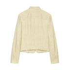 Chevron Stripe Stand Collar Jacket