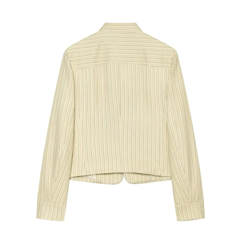 Chevron Stripe Stand Collar Jacket