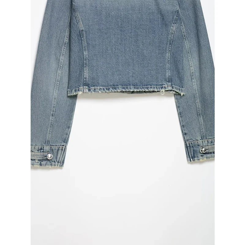 Frayed Hem Denim Jacket