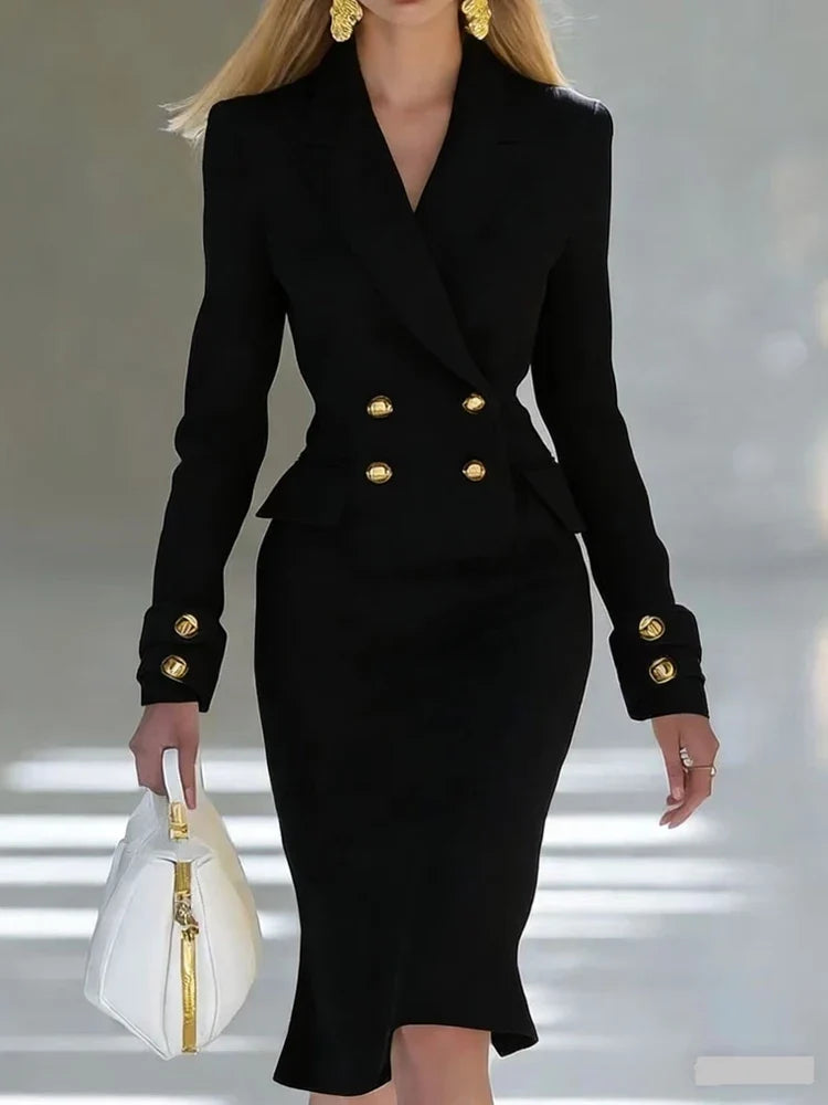 Double-Breasted Blazer Dress