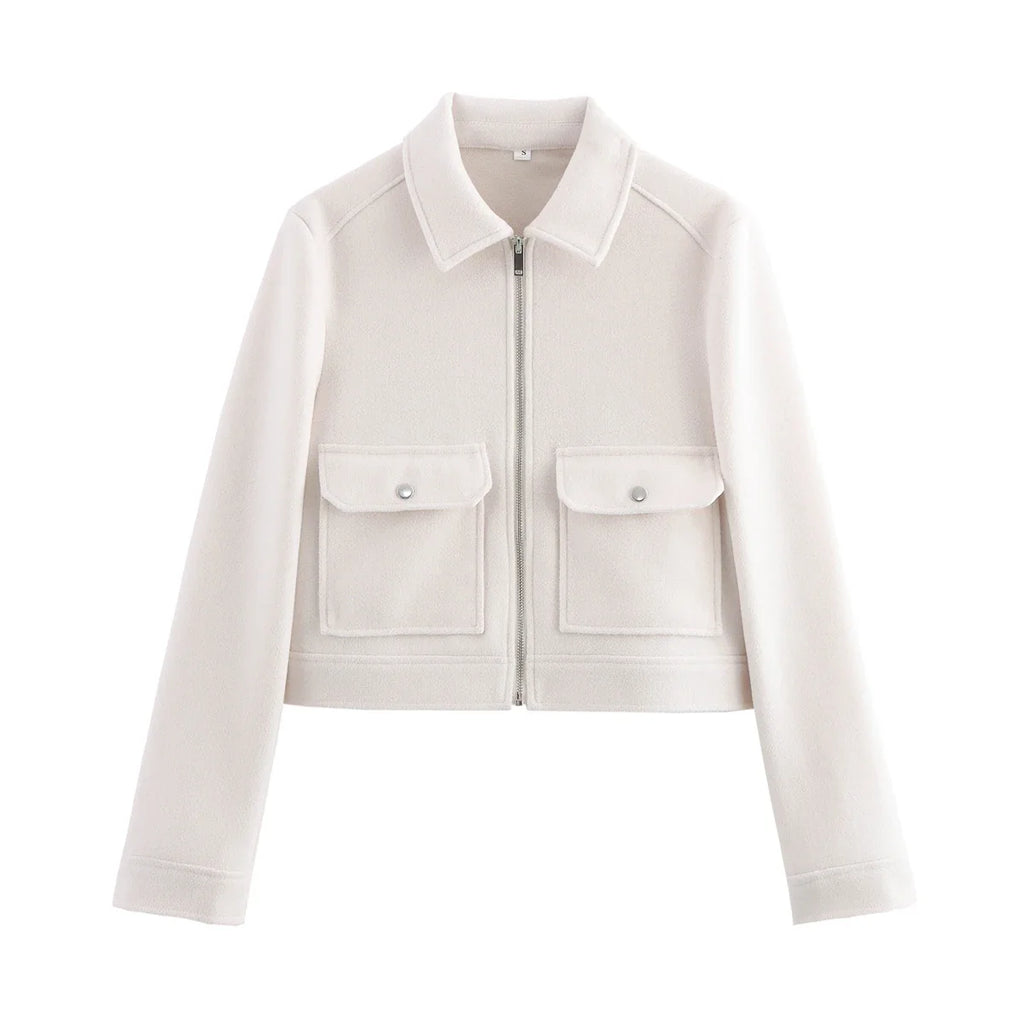 Cropped Utility Zip Jacket