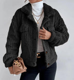 Textured Plush Lapel Jacket