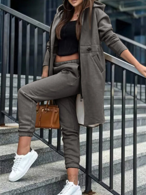 Hooded Longline Jogger Set
