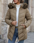 Fur Trim Hooded Puffer Coat