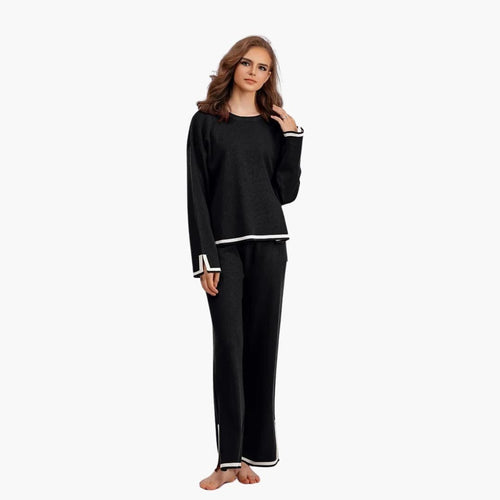 Contrast Trim Trouser Set