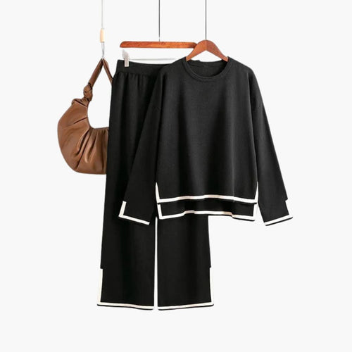 Contrast Trim Trouser Set