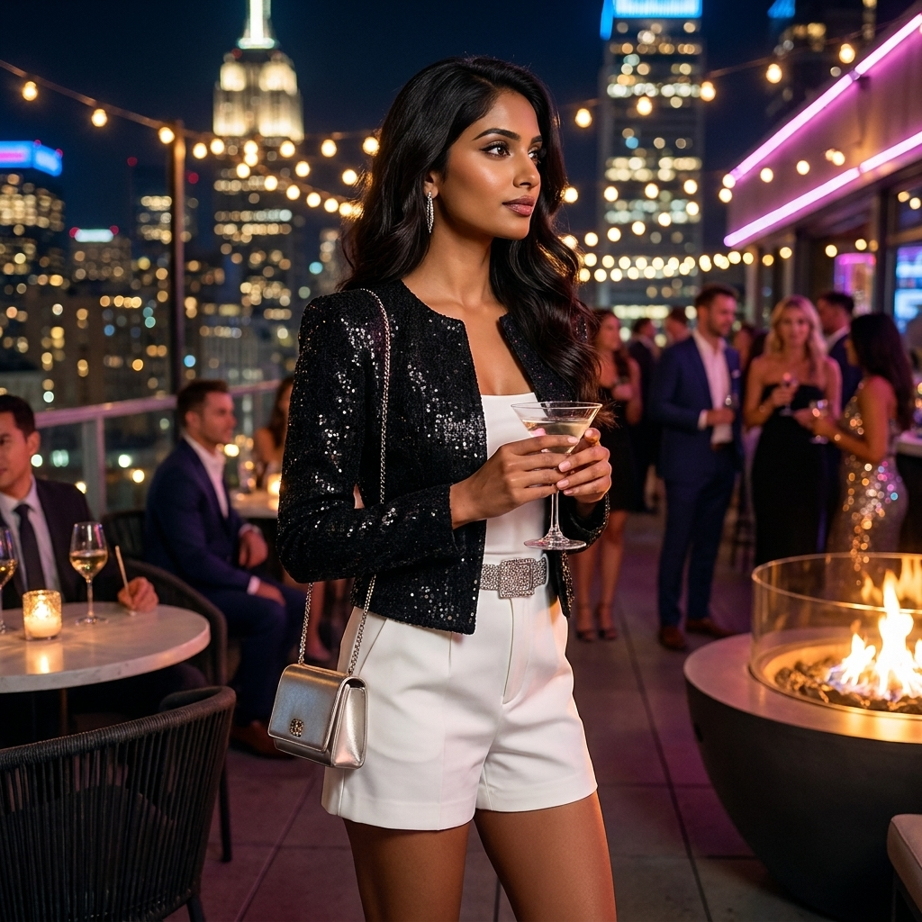 Sequin Cropped Blazer