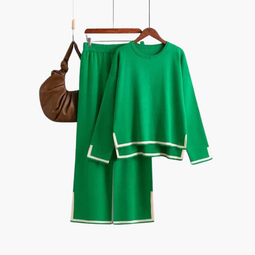 Contrast Trim Trouser Set